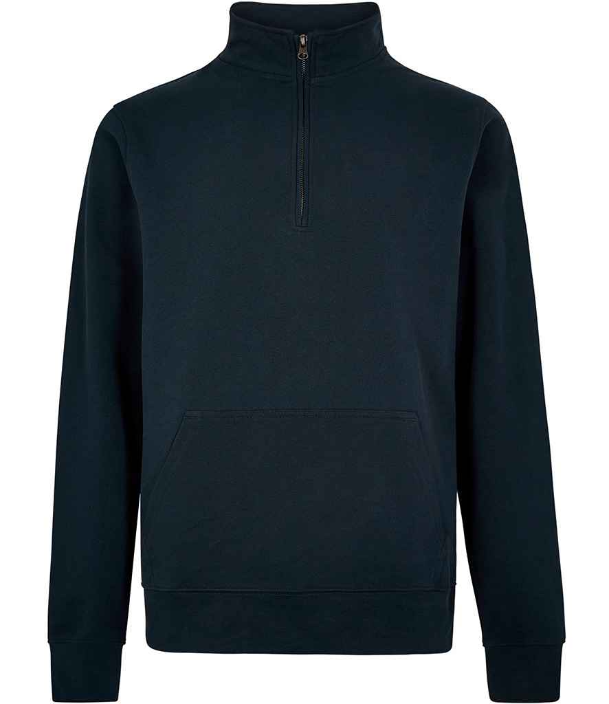 Kustom Kit Regular Fit 1/4 Zip Piqué Sweatshirt Navy