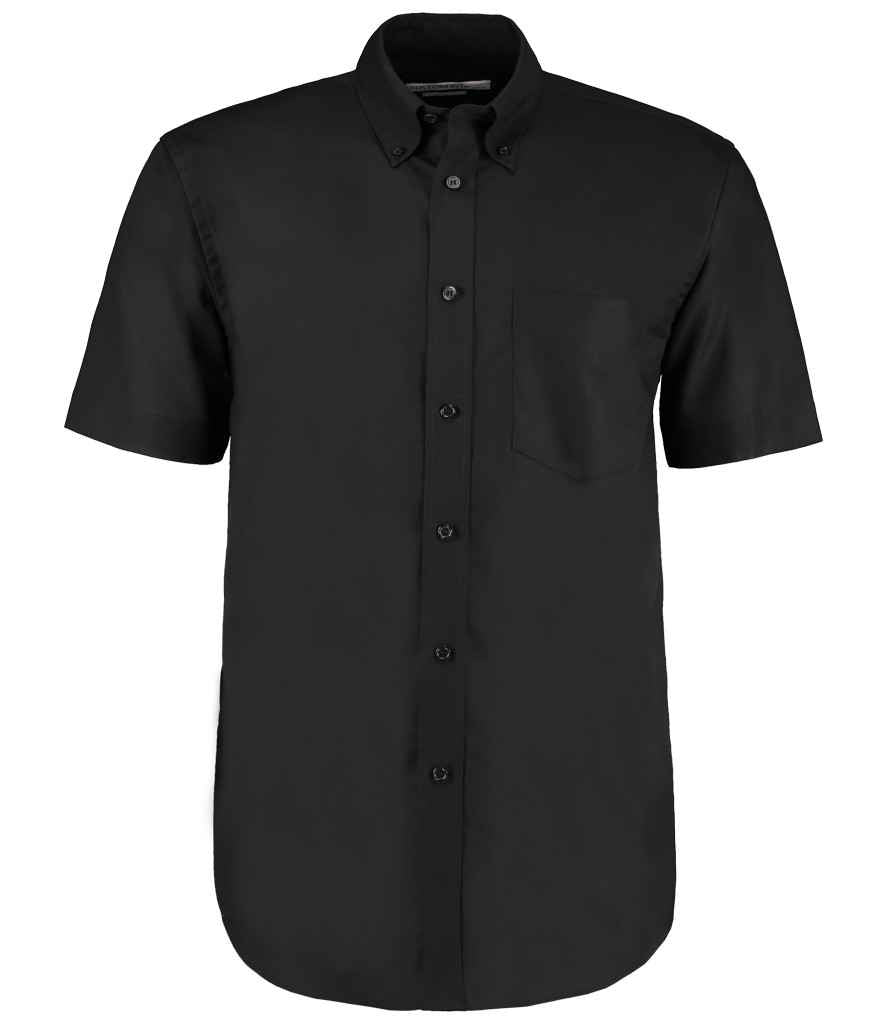Kustom Kit Short Sleeve Classic Fit Workwear Oxford Shirt Black