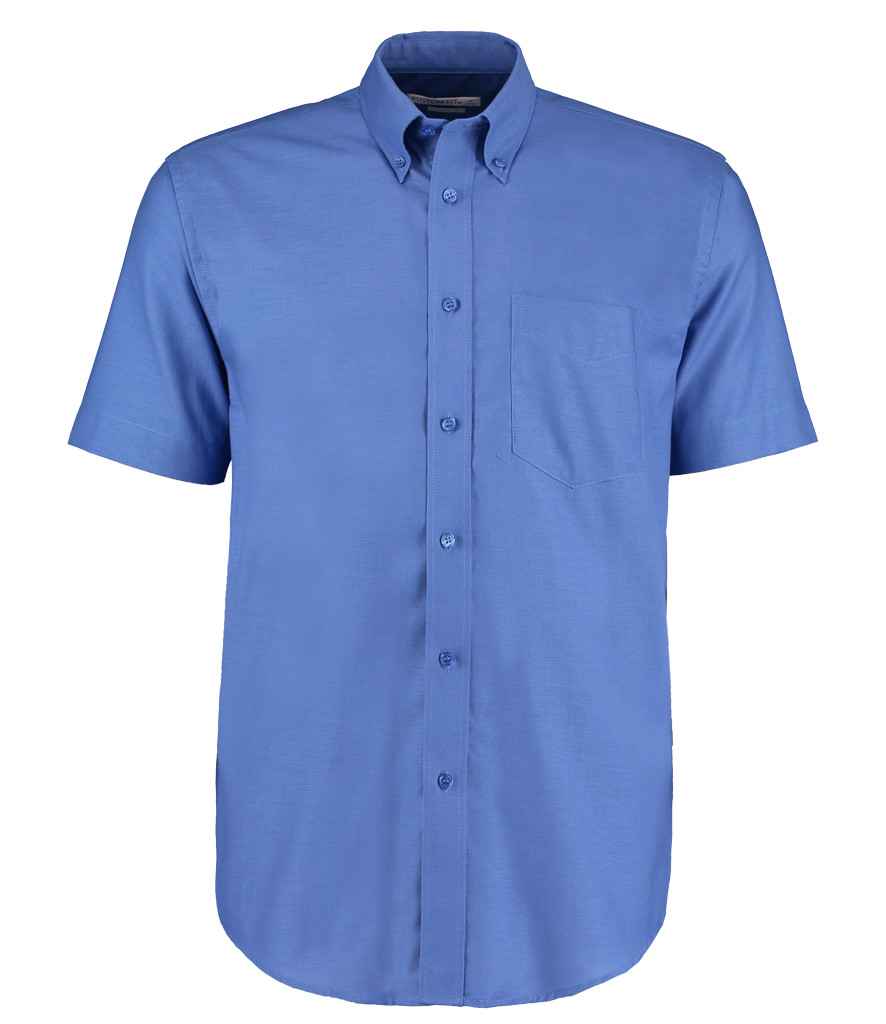 Kustom Kit Short Sleeve Classic Fit Workwear Oxford Shirt Italian Blue