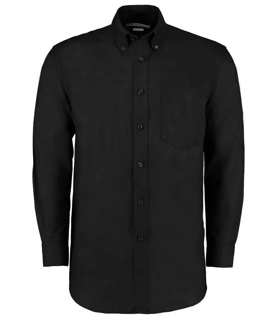 Kustom Kit Long Sleeve Classic Fit Workwear Oxford Shirt Black