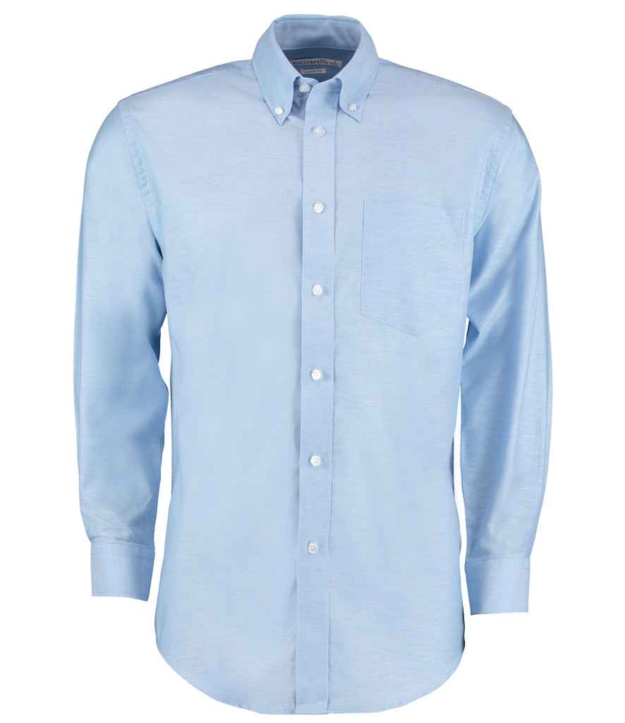 Kustom Kit Long Sleeve Classic Fit Workwear Oxford Shirt Light Blue