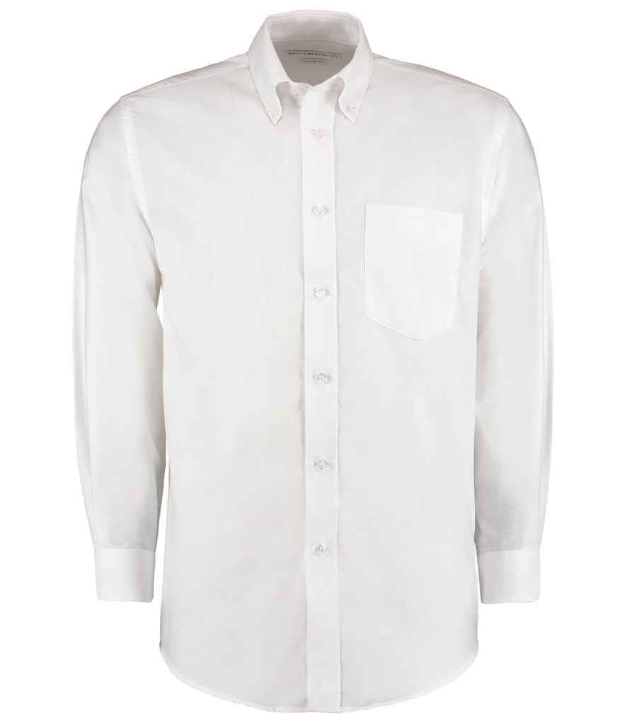 Kustom Kit Long Sleeve Classic Fit Workwear Oxford Shirt White