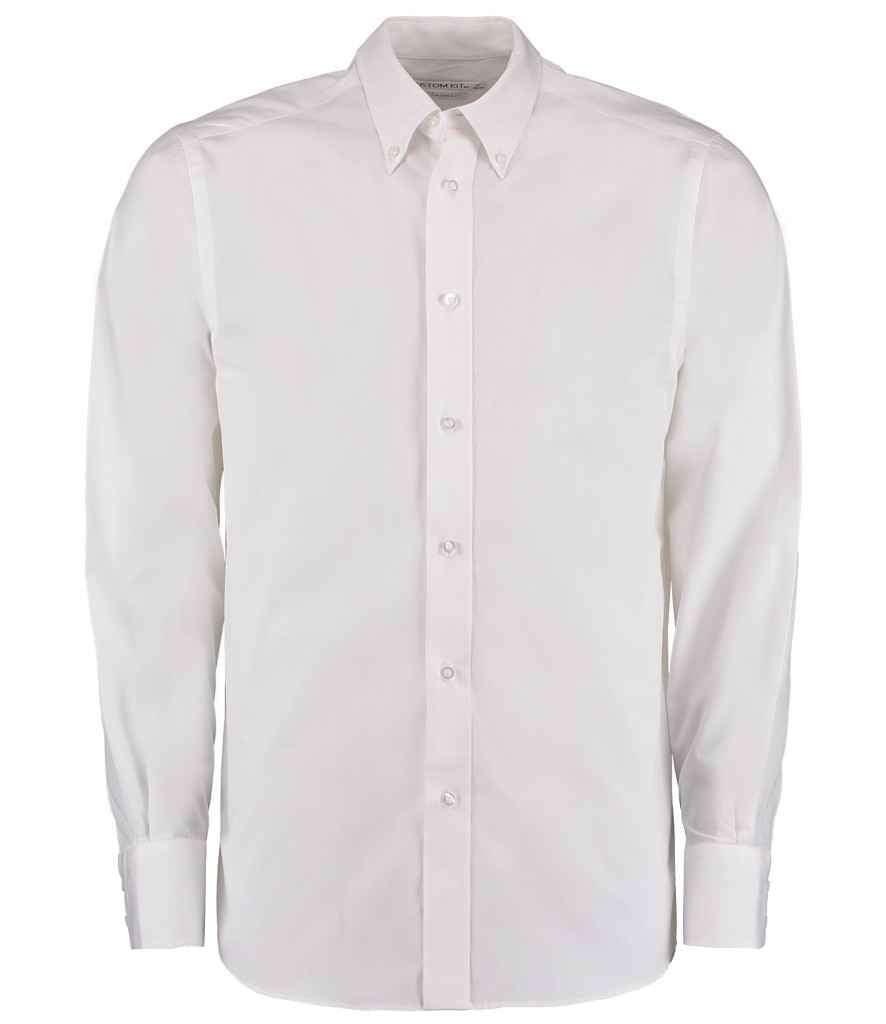 Kustom Kit Long Sleeve Tailored City Business Shirt White