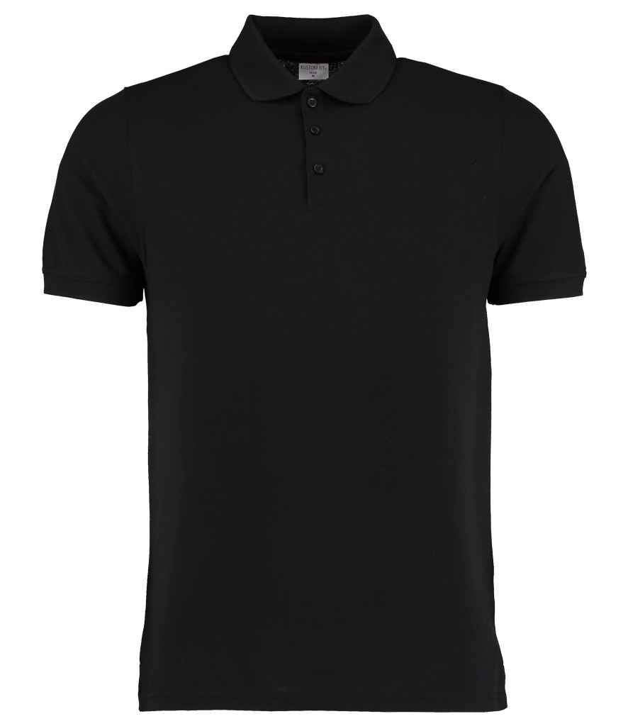 Kustom Kit Klassic Heavy Slim Fit Piqué Polo Shirt Black