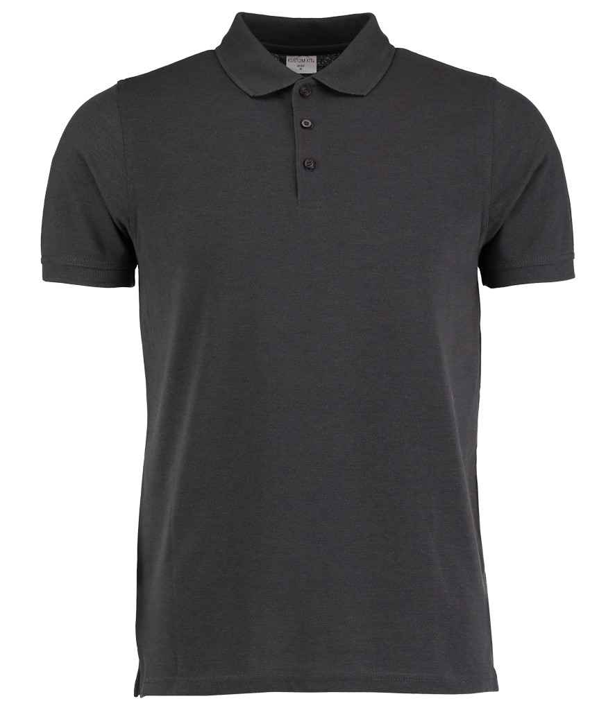 Kustom Kit Klassic Heavy Slim Fit Piqué Polo Shirt Graphite Grey