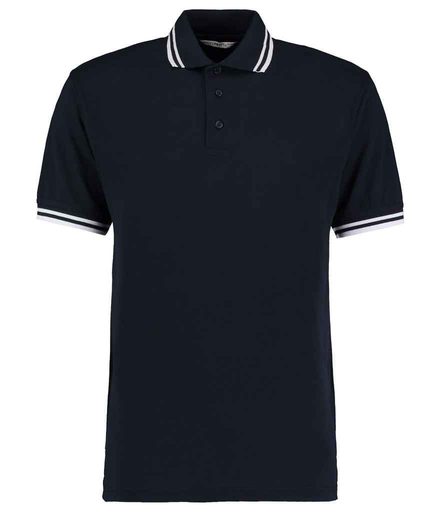 Kustom Kit Contrast Tipped Poly/Cotton Piqué Polo Shirt Navy/White