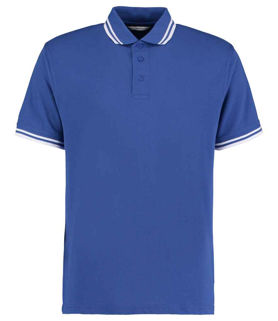 Kustom Kit Contrast Tipped Poly/Cotton Piqué Polo Shirt Royal Blue/White