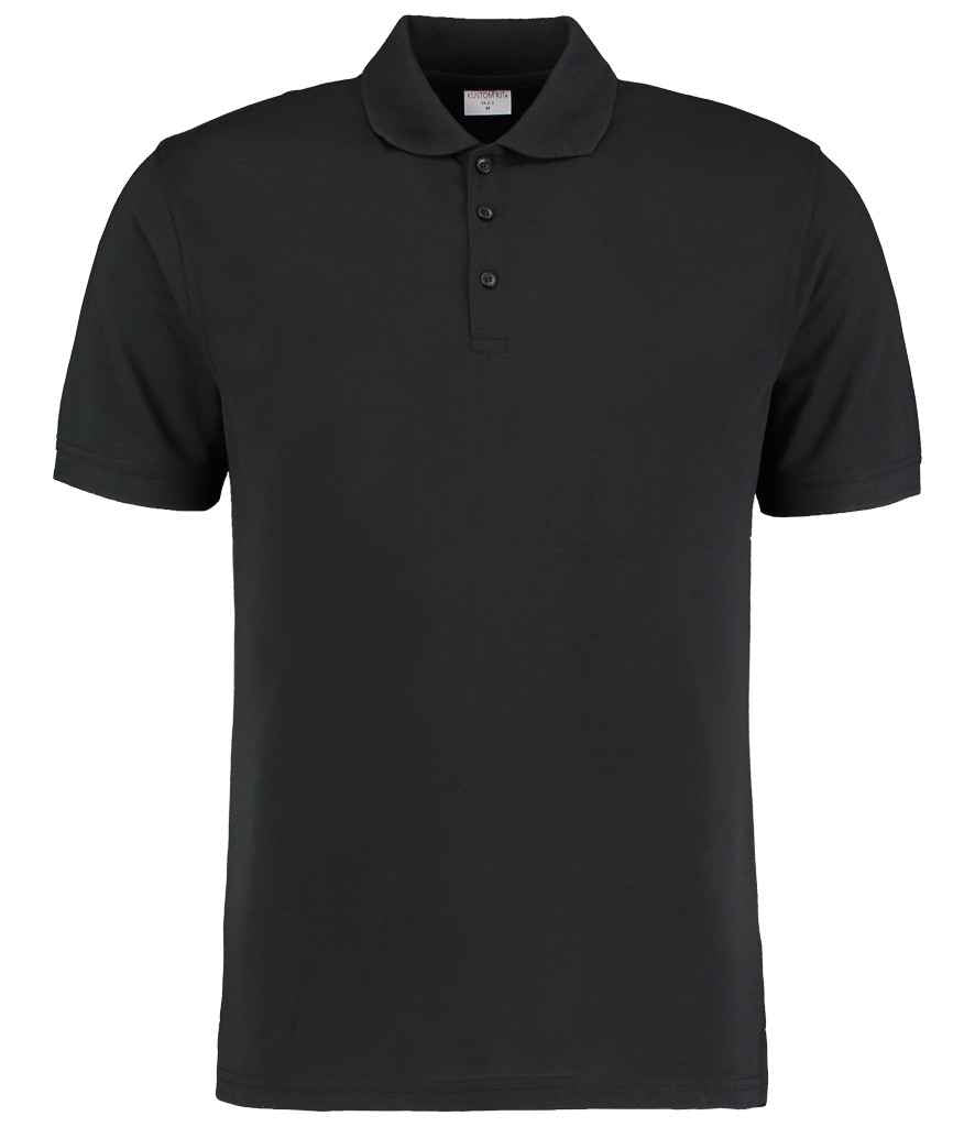 Kustom Kit Klassic Slim Fit Poly/Cotton Piqué Polo Shirt Black