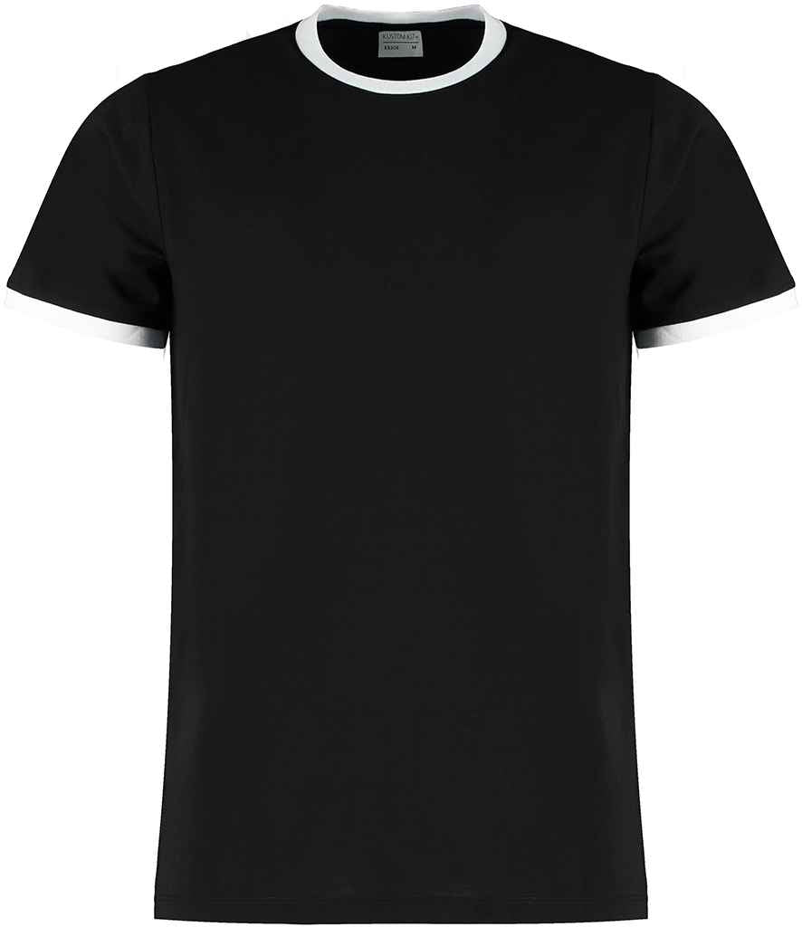 Kustom Kit Fashion Fit Ringer T-Shirt Black/White