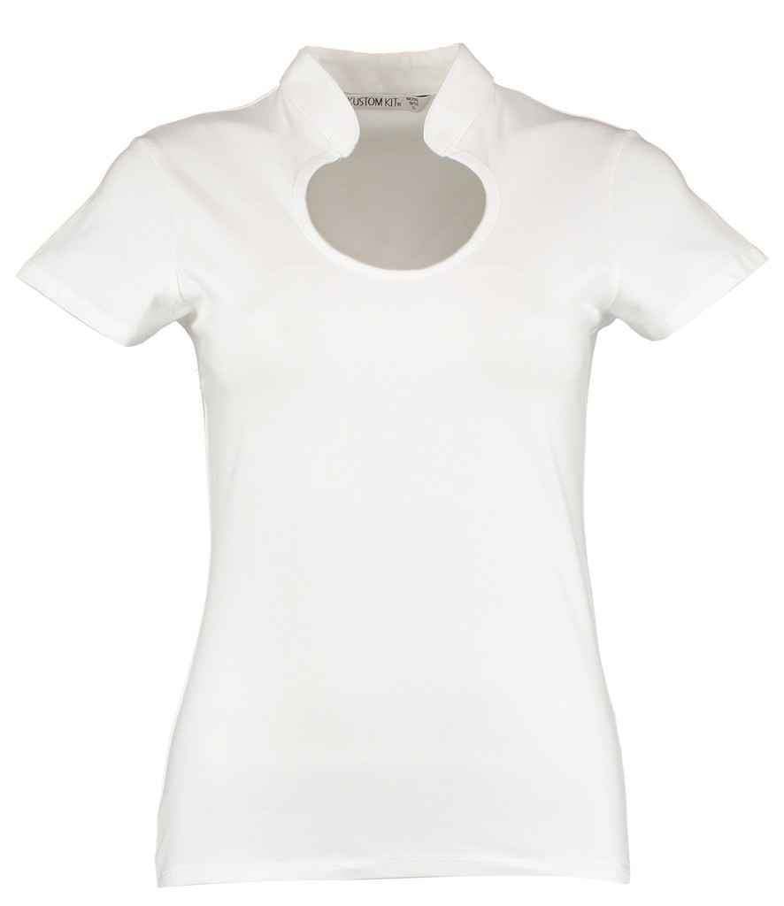 Kustom Kit Ladies Keyhole Neck Corporate Top White