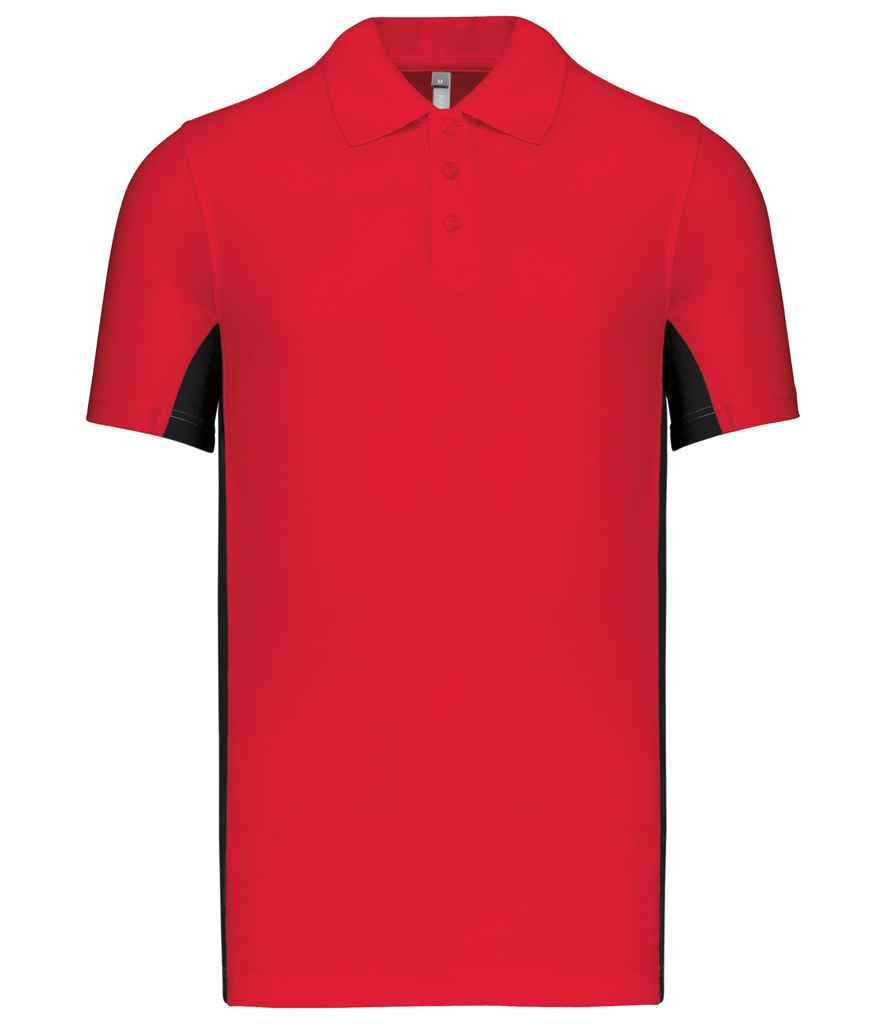 Kariban Flag Poly/Cotton Piqué Polo Shirt Red/Black