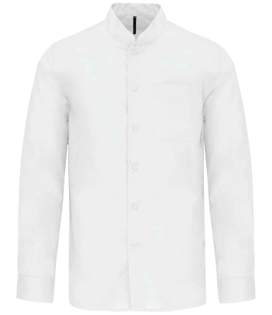Kariban Long Sleeve Mandarin Collar Shirt White