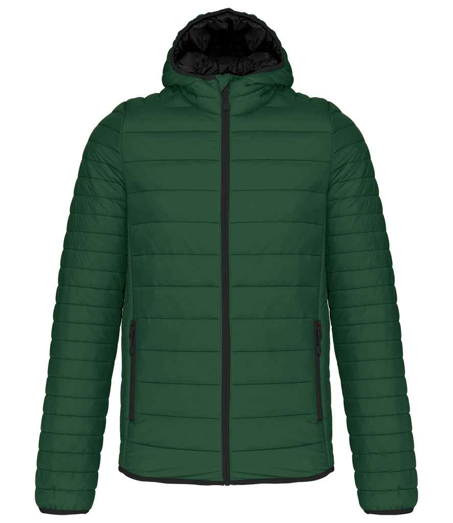 Kariban Lightweight Hooded Padded Jacket Forest Green