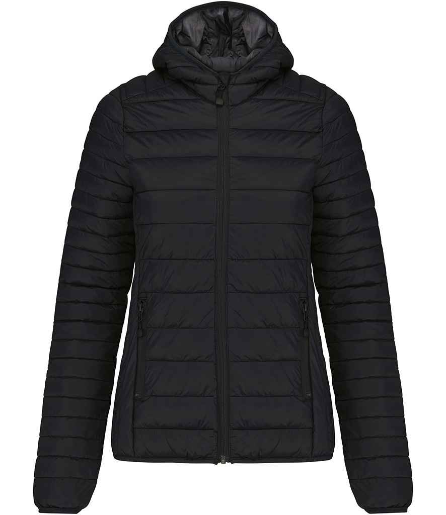 Kariban Ladies Lightweight Hooded Padded Jacket Black
