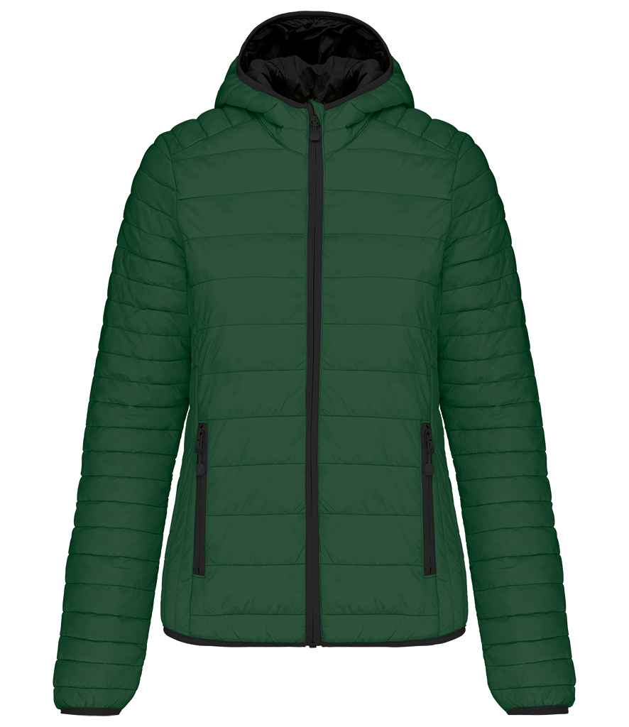 Kariban Ladies Lightweight Hooded Padded Jacket Forest Green