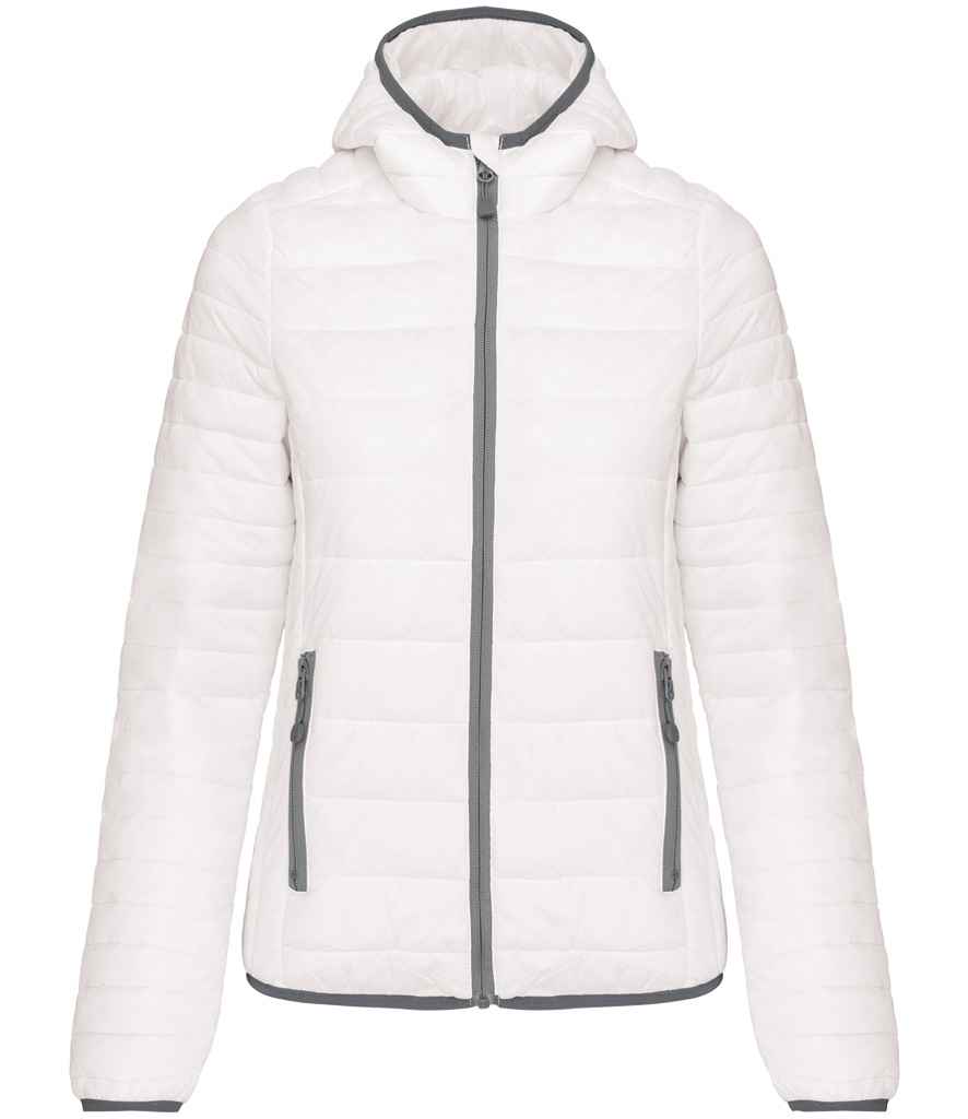 Kariban Ladies Lightweight Hooded Padded Jacket White