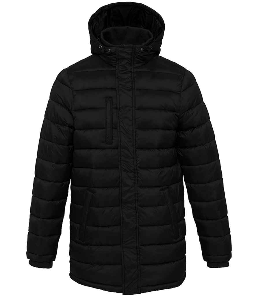 Kariban Lightweight Long Padded Parka Jacket Black