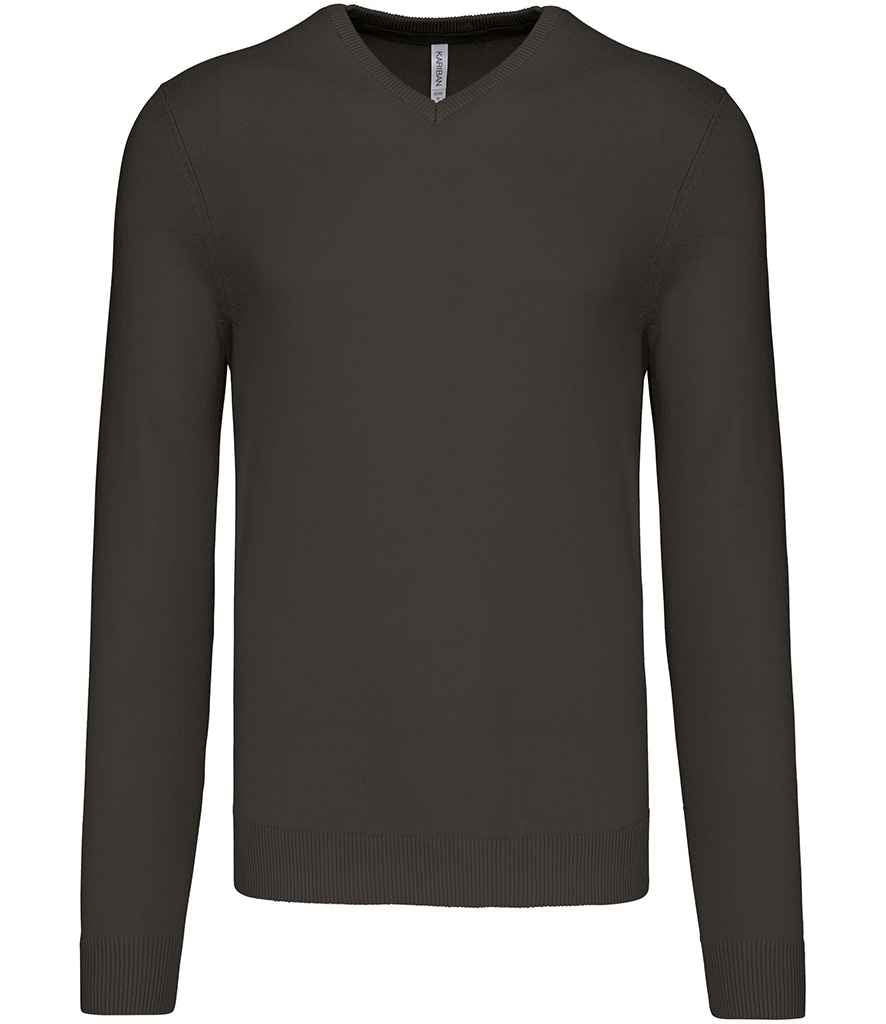 Kariban Cotton Acrylic V Neck Sweater Dark Grey