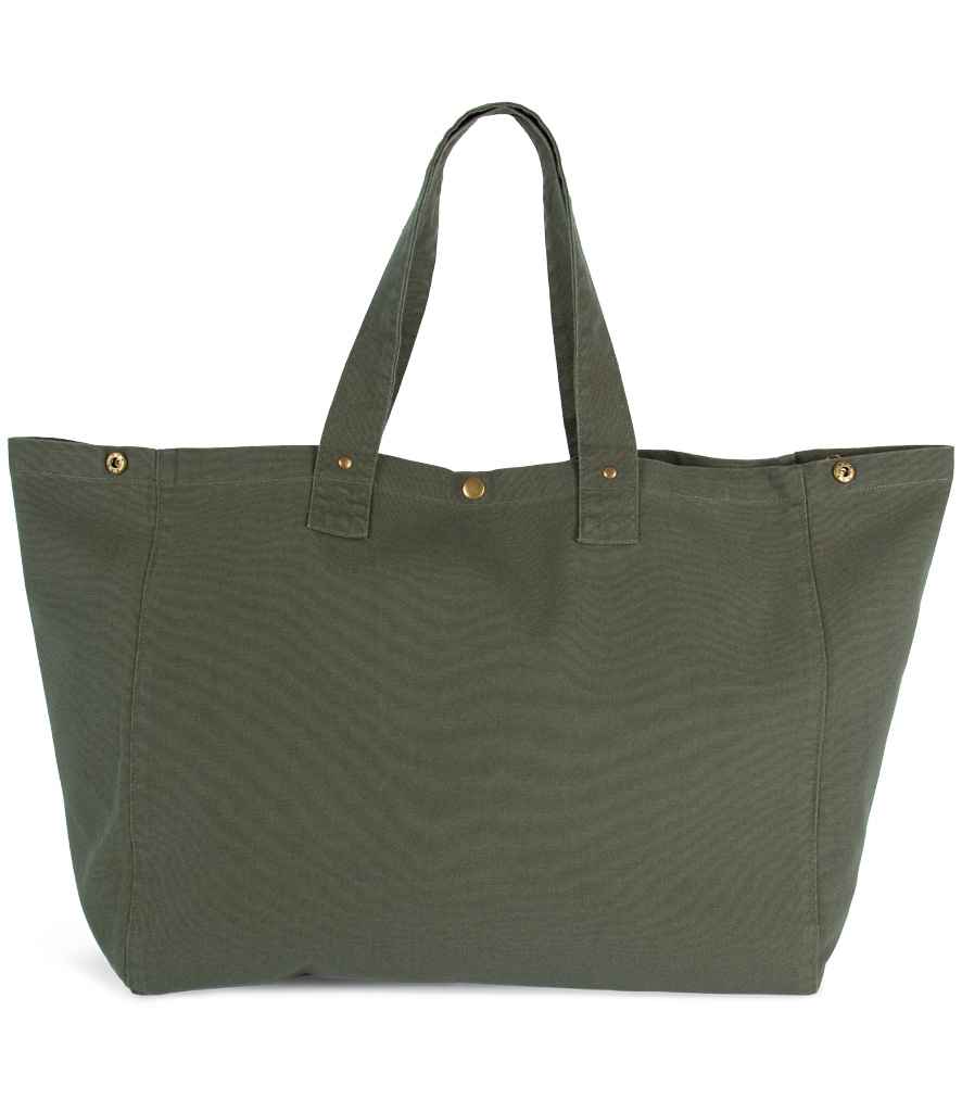 Kimood Faded Cotton Shopper Washed Kombu Green