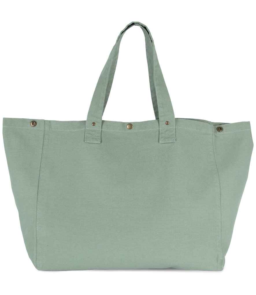 Kimood Faded Cotton Shopper Washed Water Green
