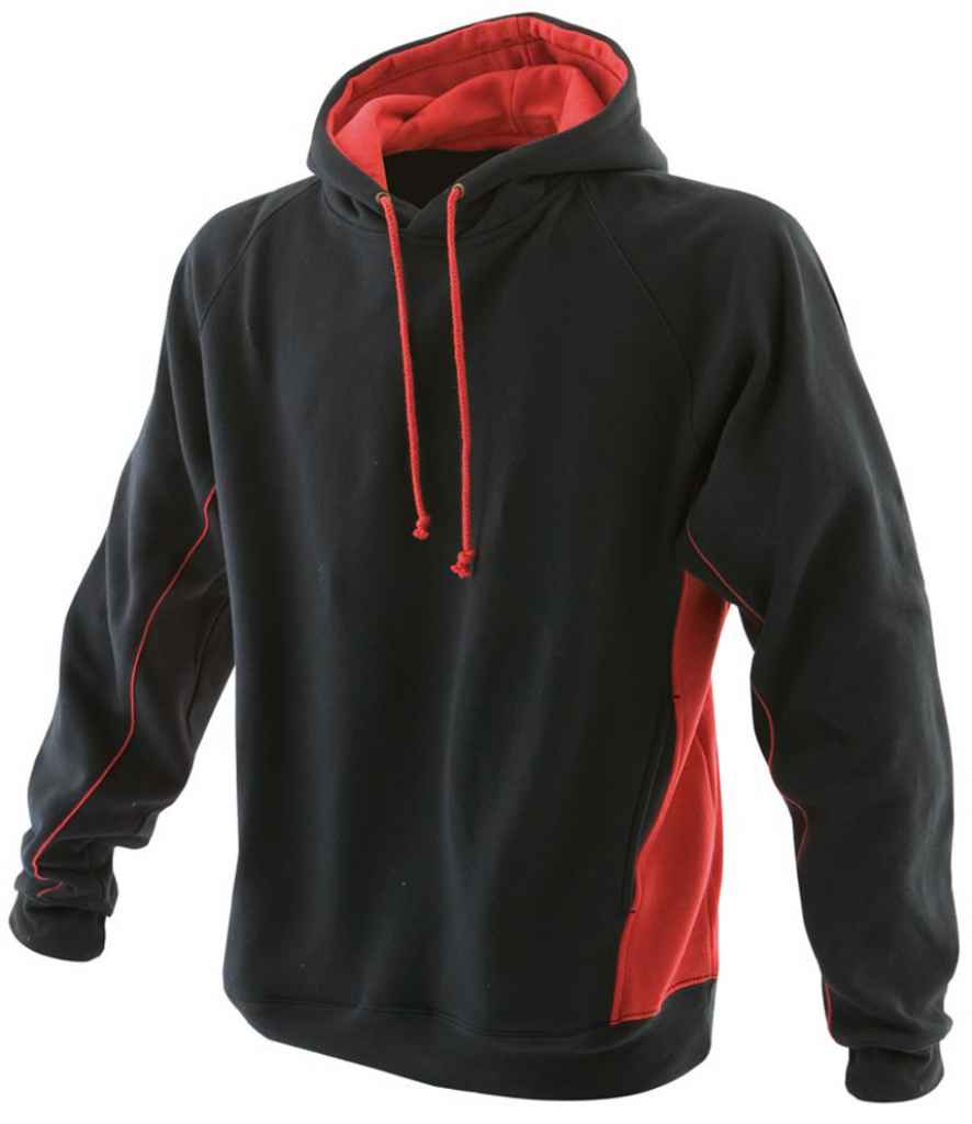 Finden + Hales Contrast Hooded Sweatshirt Black/Red