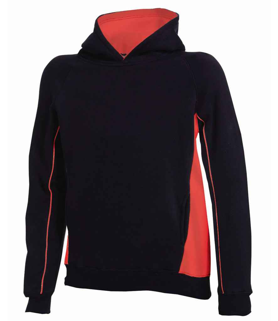 Finden + Hales Kids Contrast Hooded Sweatshirt Black/Red