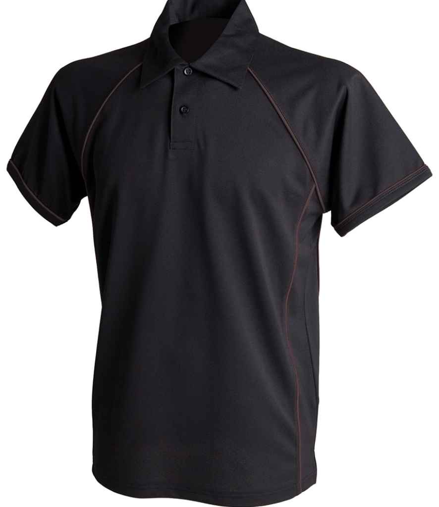 Finden + Hales Performance Piped Polo Shirt | Black/Black Black/Black