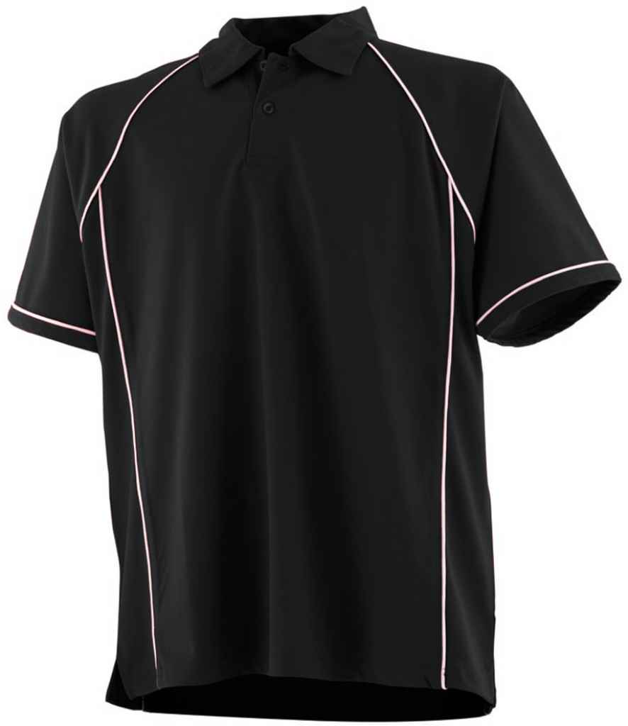 Finden + Hales Performance Piped Polo Shirt | Black/White Black/White