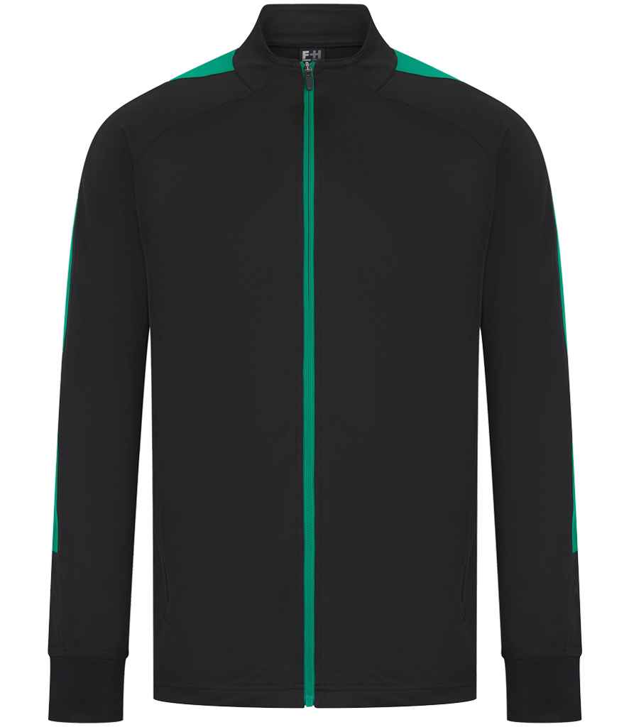 Finden + Hales Knitted Tracksuit Top | Black/Emerald Black/Emerald