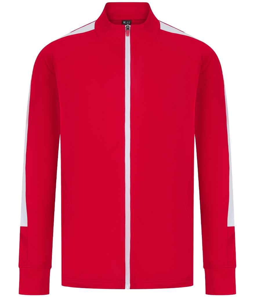 Finden + Hales Knitted Tracksuit Top | Red/White Red/White