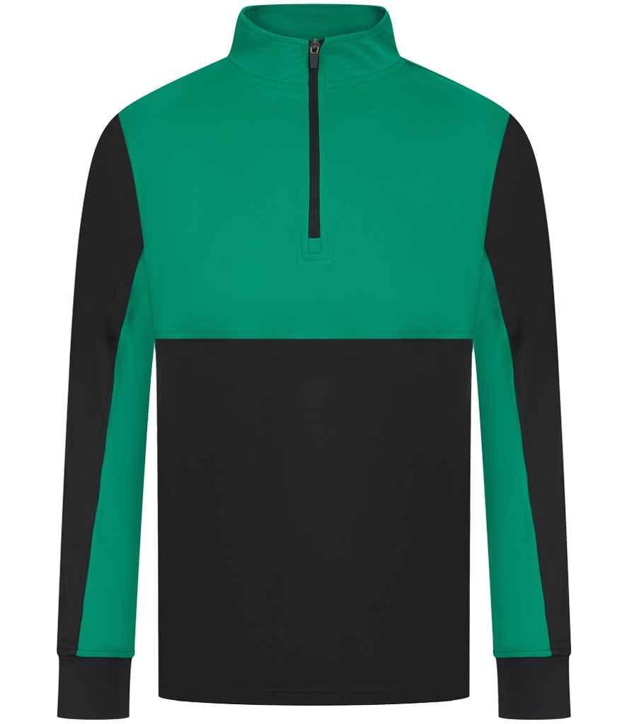 Finden + Hales 1/4 Zip Tracksuit Top Black/Emerald