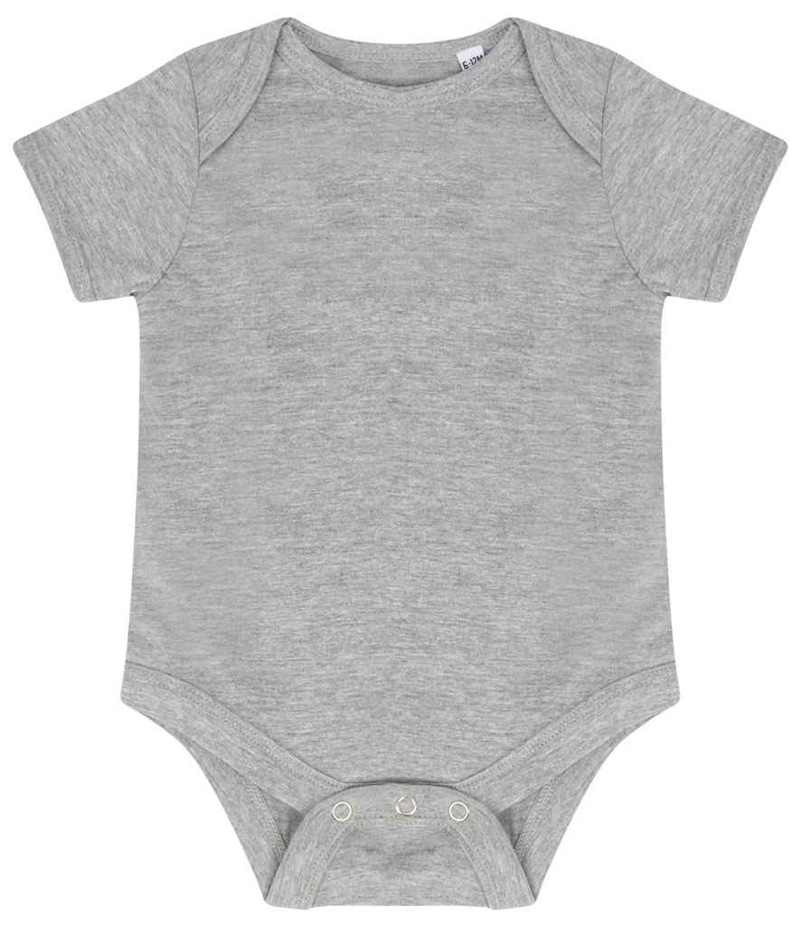 Larkwood Essential Short Sleeve Baby Bodysuit Heather Grey