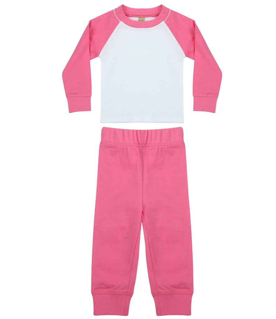 Larkwood Baby/Toddler Pyjamas Candyfloss Pink/White