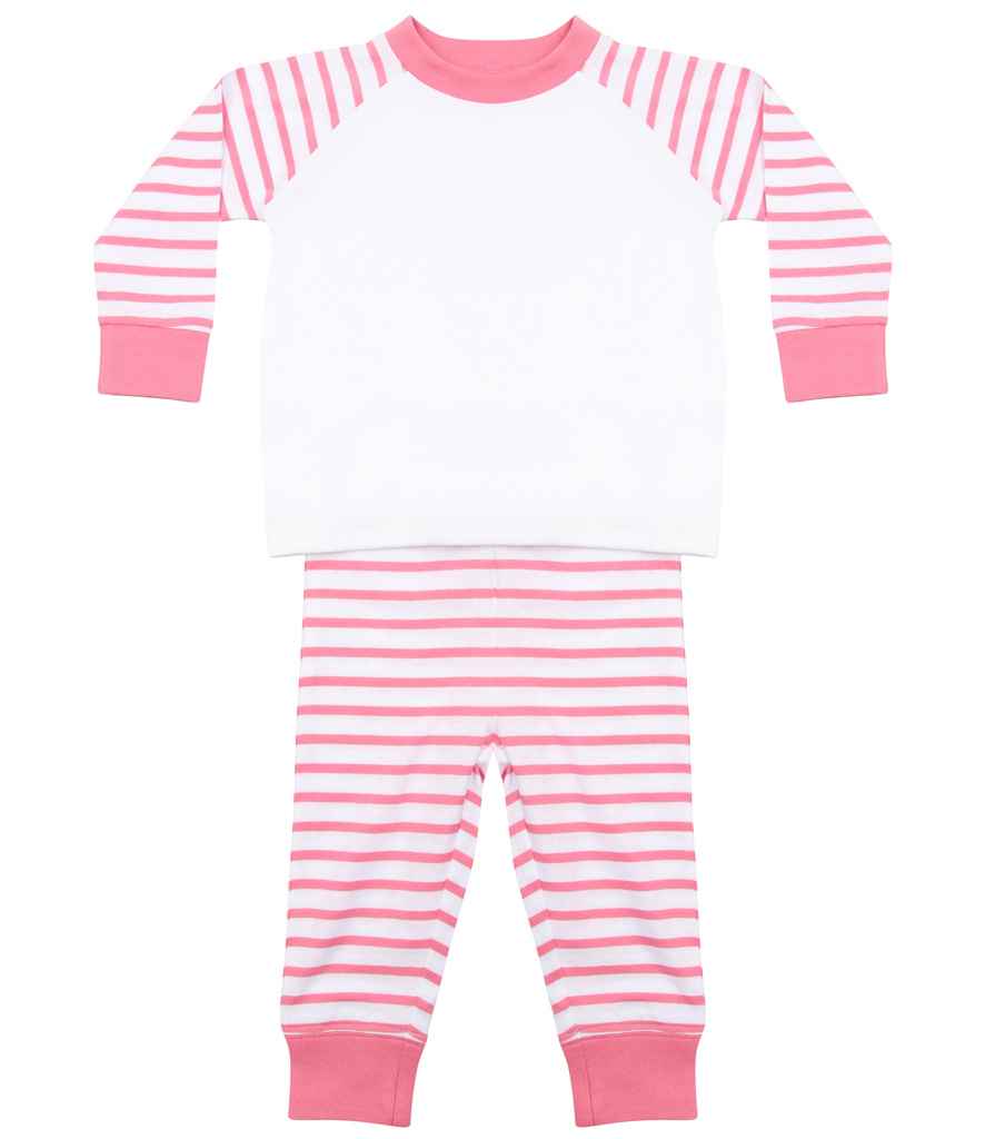 Larkwood Baby/Toddler Striped Pyjamas Pink/White