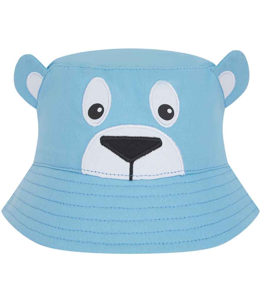 Larkwood Baby/Toddler Character Bucket Hat Pale Blue Bear