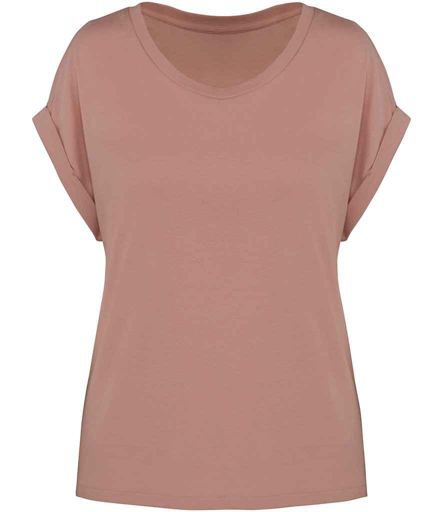 Native Spirit Ladies Roll-Up Sleeve T-Shirt Petal Rose