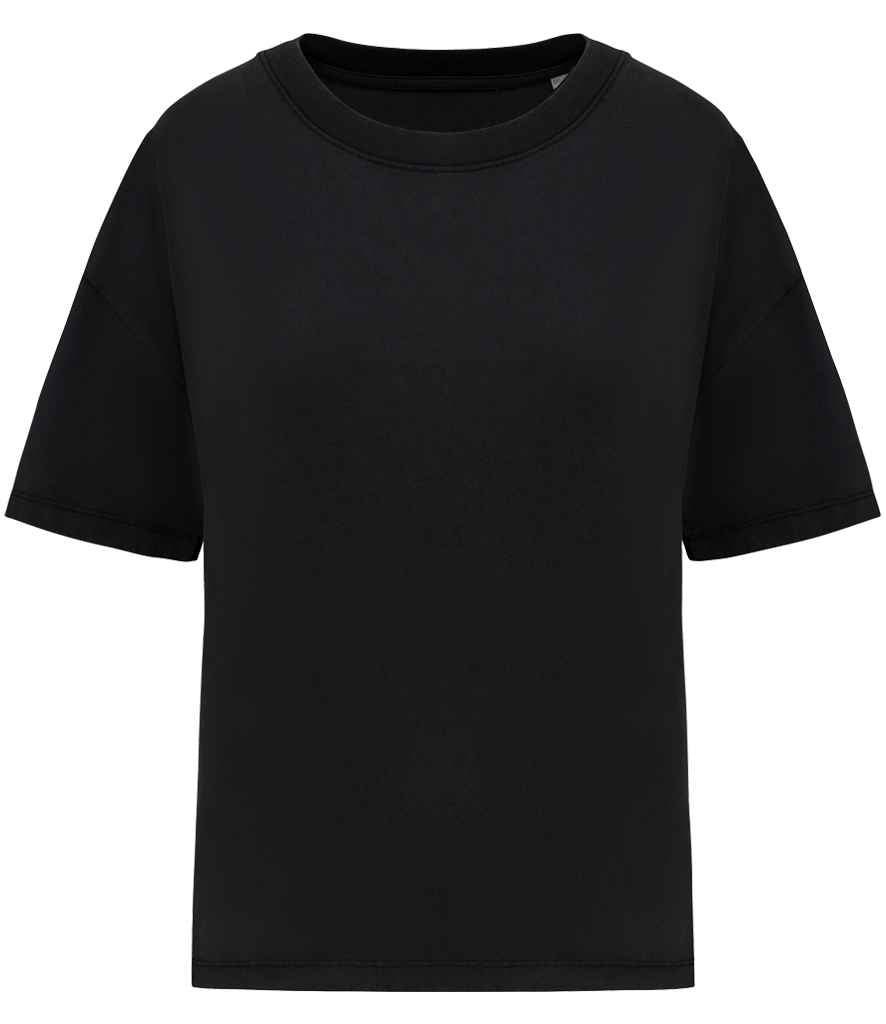 Native Spirit Ladies Oversize Washed Effect T-Shirt Washed Black