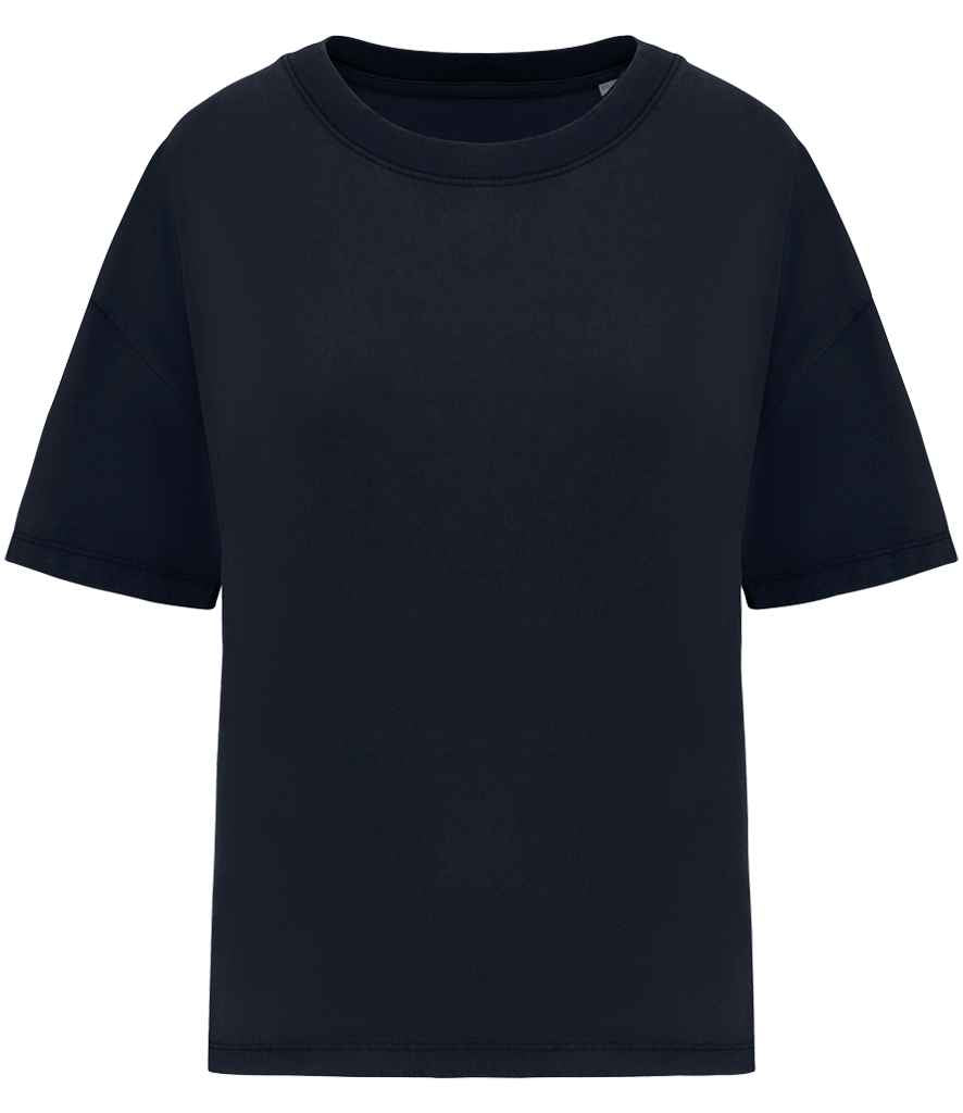 Native Spirit Ladies Oversize Washed Effect T-Shirt Washed Navy