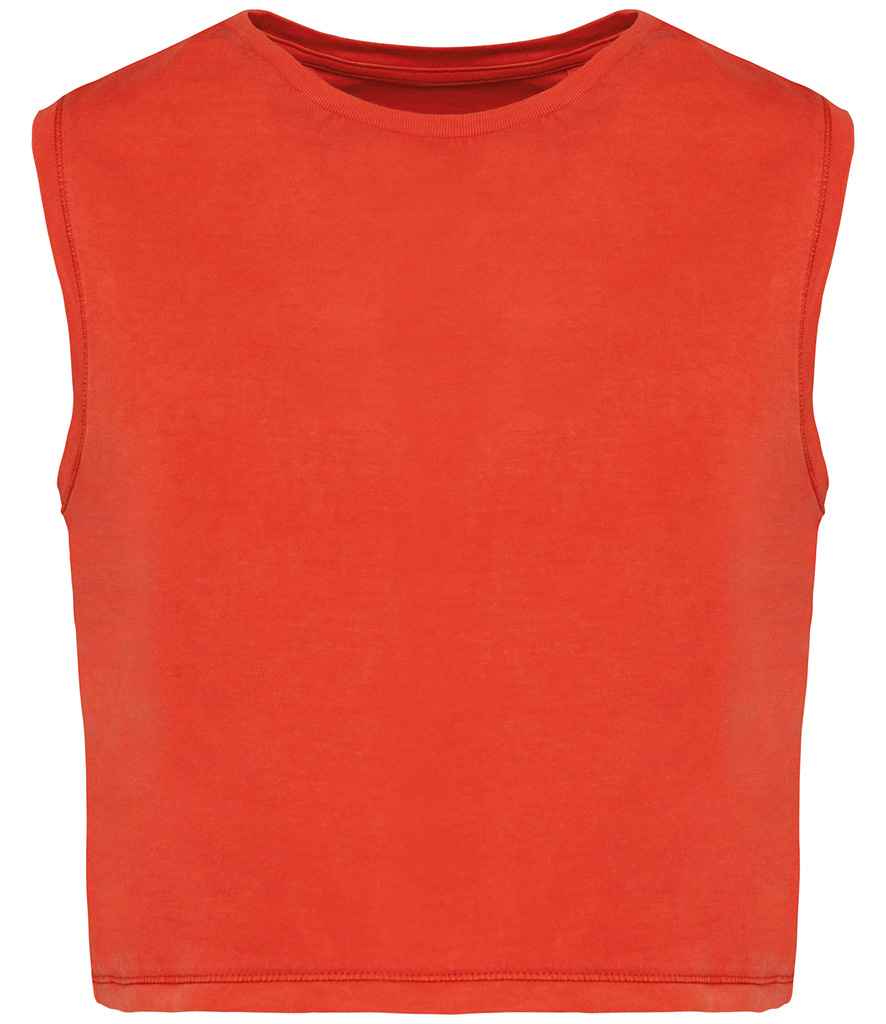 Native Spirit Ladies Cropped Tank Top Washed Paprika