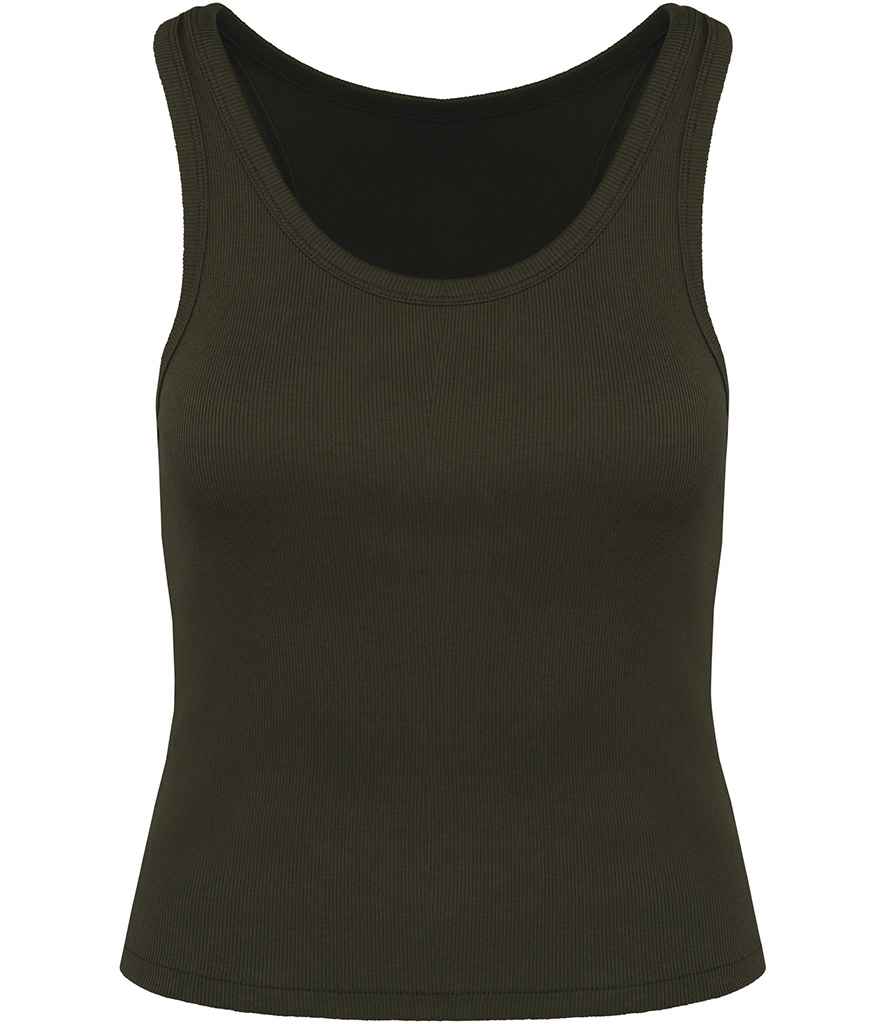 Native Spirit Ladies Ribbed Tank Top Organic Khaki