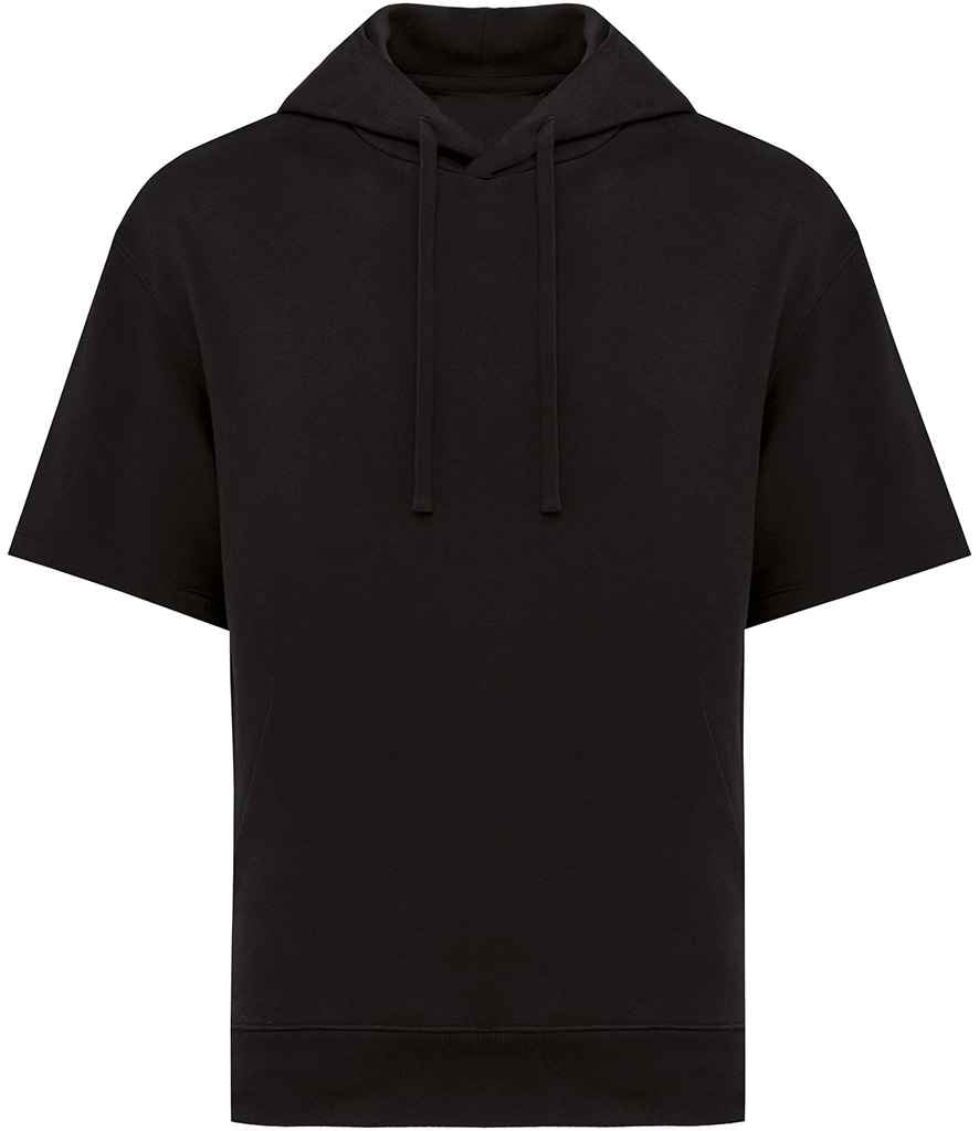 Native Spirit Unisex French Terry Hooded Short Sleeve Sweatshirt Black