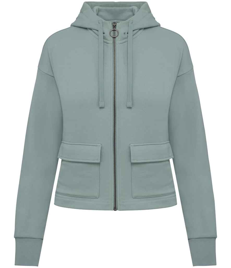 Native Spirit Ladies Full Zip Hooded Sweatshirt Jade Green