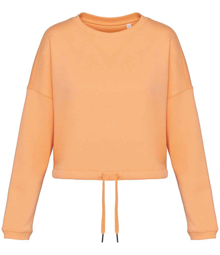 Native Spirit Ladies Oversized Cropped Sweatshirt Apricot