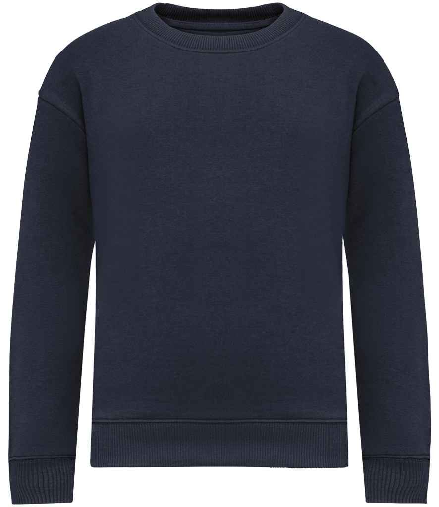 Native Spirit Kids Oversized Round Neck Sweatshirt Navy