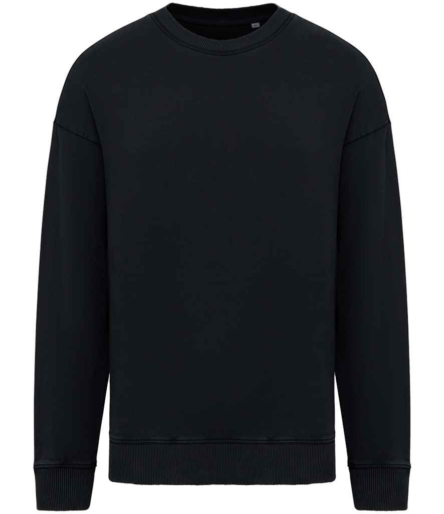 Native Spirit Unisex Washed Effect Oversize Sweatshirt Washed Black