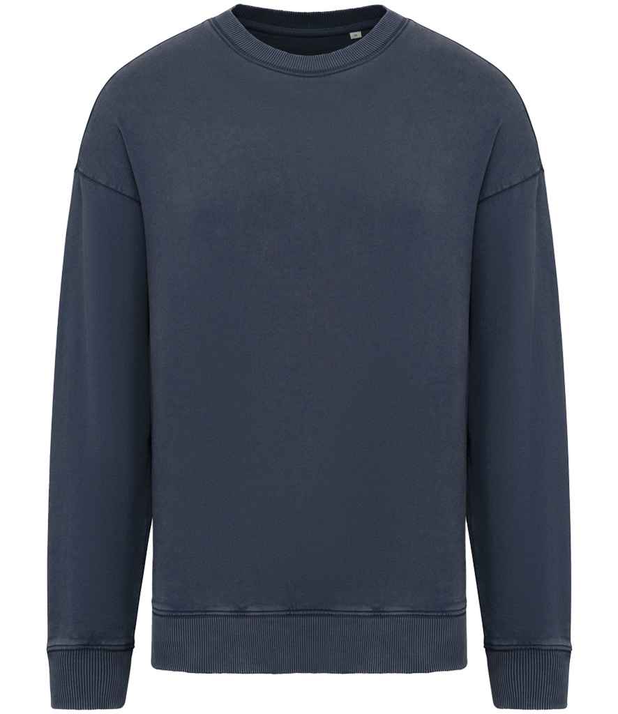 Native Spirit Unisex Washed Effect Oversize Sweatshirt Washed Navy