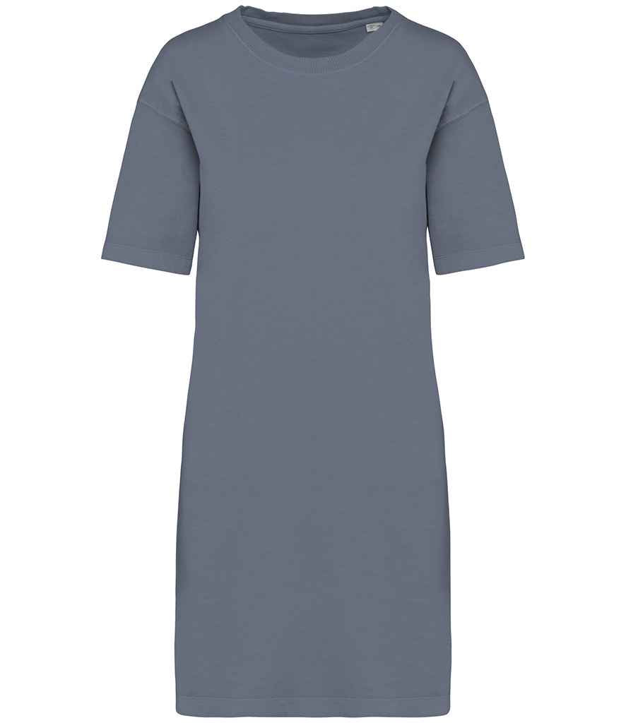 Native Spirit Ladies T-Shirt Dress Washed Mineral Grey