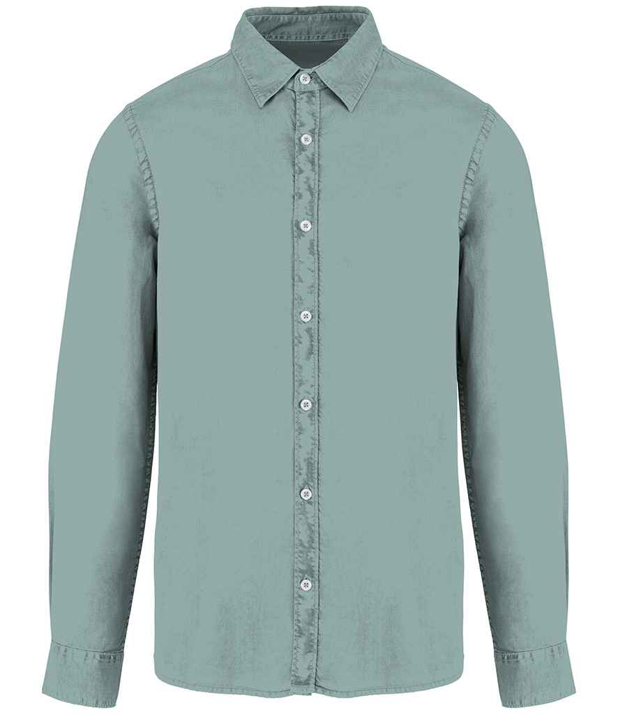 Native Spirit Washed Long Sleeve Shirt Washed Jade Green
