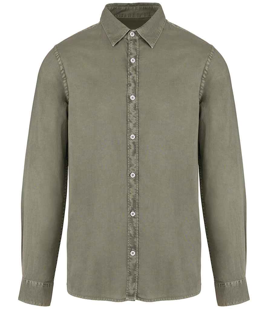 Native Spirit Washed Long Sleeve Shirt Washed Pale Khaki