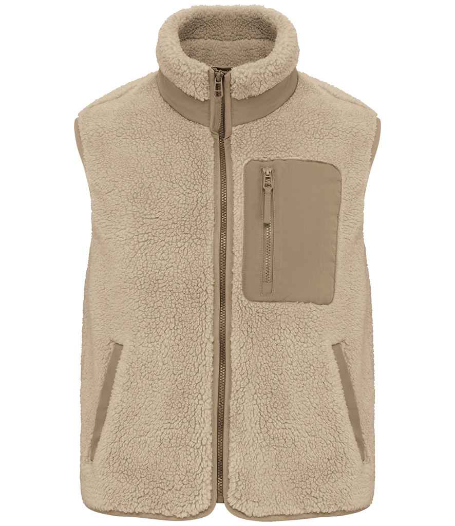 Native Spirit Unisex Sherpa Bodywarmer Wet Sand/Driftwood